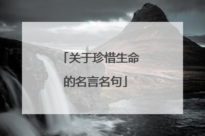 关于珍惜生命的名言名句