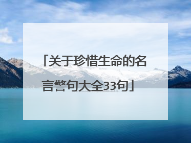 关于珍惜生命的名言警句大全33句