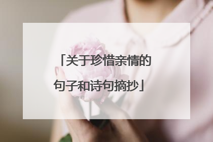 关于珍惜亲情的句子和诗句摘抄