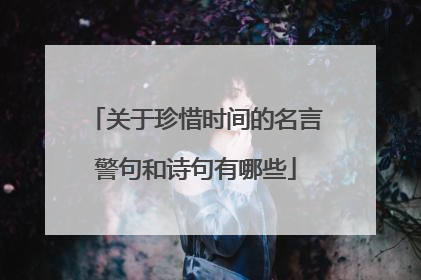 关于珍惜时间的名言警句和诗句有哪些