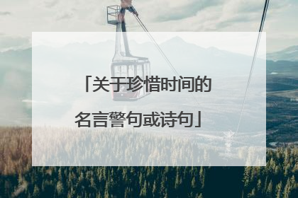 关于珍惜时间的名言警句或诗句