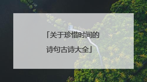 关于珍惜时间的诗句古诗大全