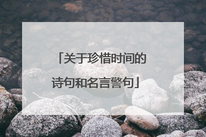关于珍惜时间的诗句和名言警句