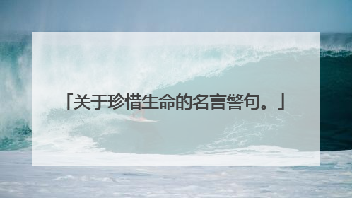 关于珍惜生命的名言警句。