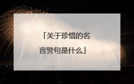 关于珍惜的名言警句是什么