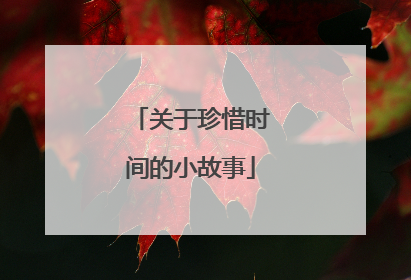 关于珍惜时间的小故事