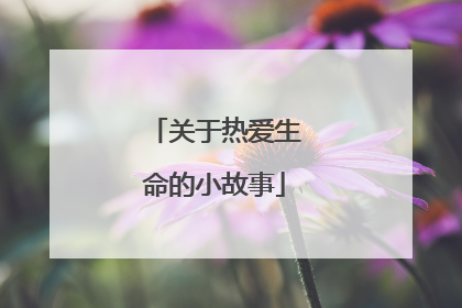 关于热爱生命的小故事