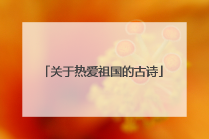 关于热爱祖国的古诗