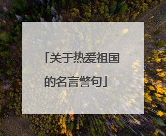 关于热爱祖国的名言警句
