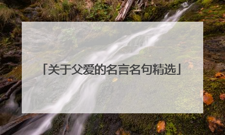 关于父爱的名言名句精选