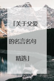 关于父爱的名言名句精选