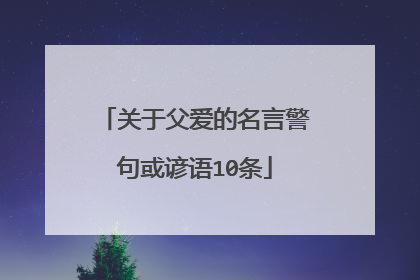 关于父爱的名言警句或谚语10条