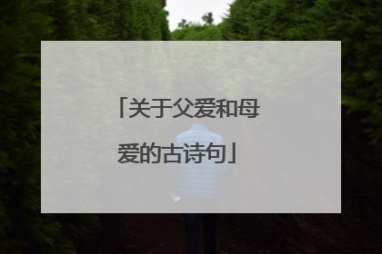 关于父爱和母爱的古诗句