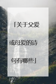 关于父爱或母爱的诗句有哪些