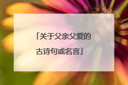 关于父亲父爱的古诗句或名言