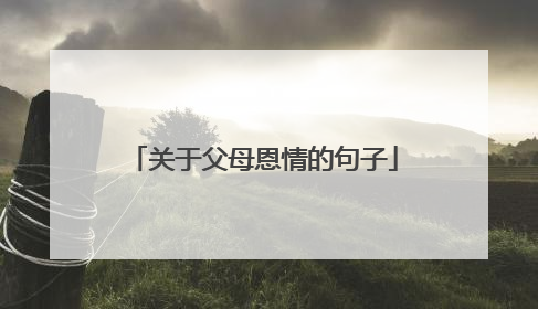 关于父母恩情的句子
