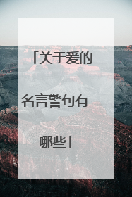 关于爱的名言警句有哪些