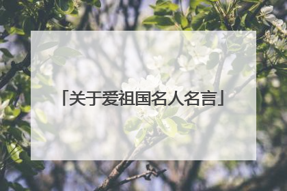 关于爱祖国名人名言
