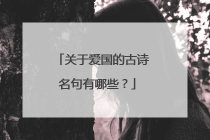 关于爱国的古诗名句有哪些?