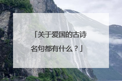 关于爱国的古诗名句都有什么?