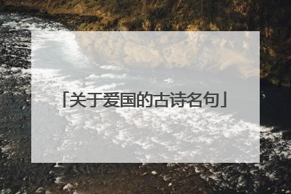 关于爱国的古诗名句