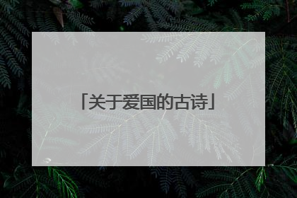 关于爱国的古诗