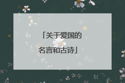 关于爱国的名言和古诗