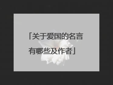 关于爱国的名言有哪些及作者