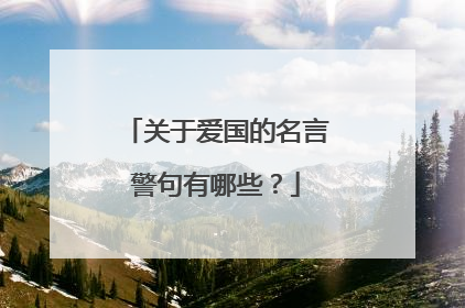 关于爱国的名言警句有哪些?