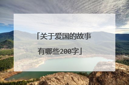 关于爱国的故事有哪些200字