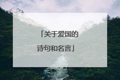 关于爱国的诗句和名言