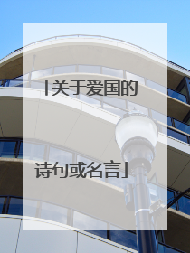关于爱国的诗句或名言