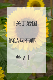 关于爱国的诗句有哪些?