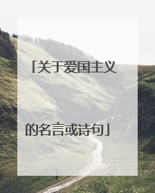 关于爱国主义的名言或诗句
