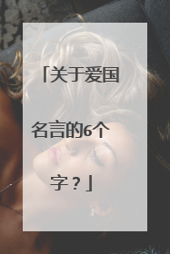 关于爱国名言的6个字?