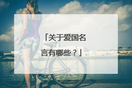 关于爱国名言有哪些?