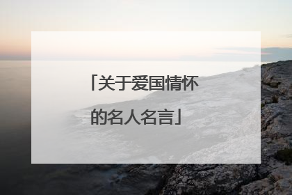 关于爱国情怀的名人名言