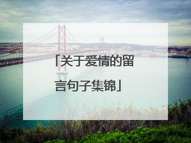 关于爱情的留言句子集锦