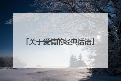 关于爱情的经典话语