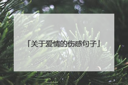 关于爱情的伤感句子