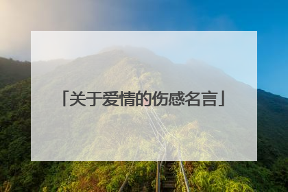 关于爱情的伤感名言