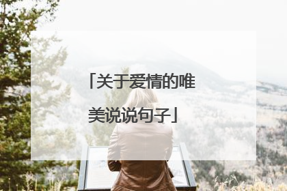 关于爱情的唯美说说句子
