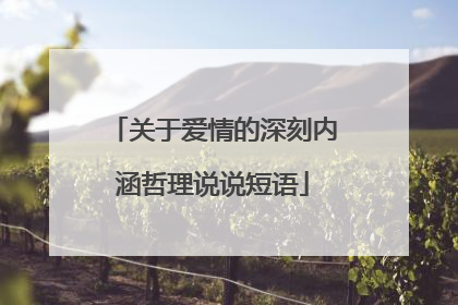 关于爱情的深刻内涵哲理说说短语