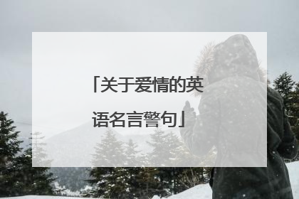 关于爱情的英语名言警句