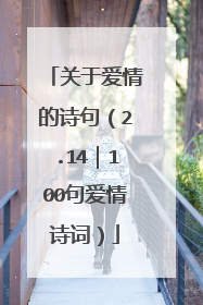 关于爱情的诗句(2.14|100句爱情诗词)