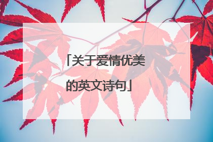 关于爱情优美的英文诗句