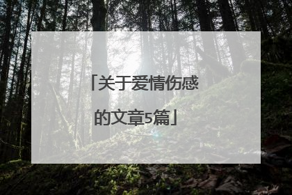 关于爱情伤感的文章5篇