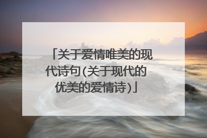 关于爱情唯美的现代诗句(关于现代的优美的爱情诗)