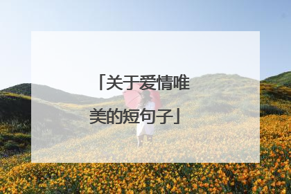 关于爱情唯美的短句子
