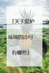 关于爱护环境的诗句有哪些